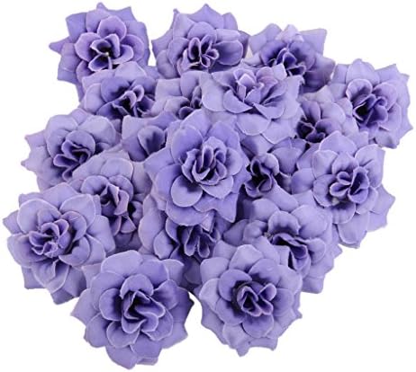 Approx.50pcs Artificial Rose Flower Heads Home Wedding Decor 4.5cm (Lilac)