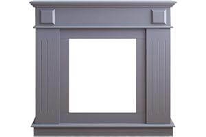 Rebecca Mobili Marco de Chimenea Decorativo, Chimenea Falsa, Estilo Moderno, Gris, MDF, Dormitorio- Medidas: 100 x 109 x 26 cm (AxANxF) - Art. RE6053