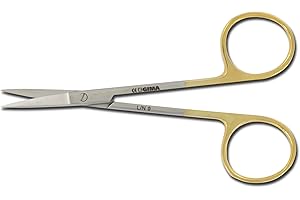 GIMA Forbici Iris, rette, 11,5 cm, con punte salde che garantiscono un'elevata precisione ai chirurghi, 26526
