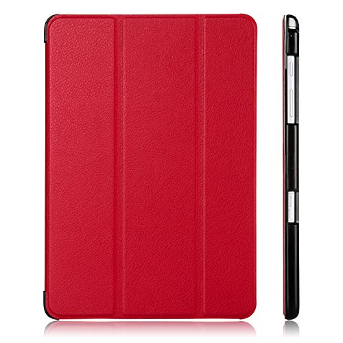 Galaxy Tab A 9.7 Hülle, JETech Slim Fit Galaxy Tab A 9.7 Hülle Schutzhülle Tasche Etui mit Ständer Funktion und Eingebautem Magnet für Einschlaf/Aufwach für Samsung Galaxy Tab A (9.7 Wi-Fi T550N / LTE T555N) Smart Case Cover (Rot) - 2