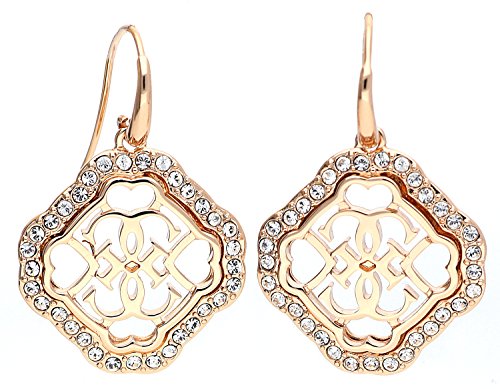 Guess Damen-Ohrhänger rhodiniert Zirkonia transparent Rundschliff - UBE21553