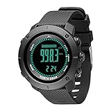 Rikey Herren Digital Sportuhr Stunden wasserdichtes Outdoor-Sport-Laufen Schwimmen Multifunktionale Outdoor Military Armbanduhren mit Höhenmesser Barometer Kompass