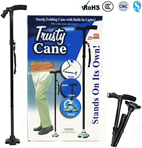 PANXIA Trusty cane Adjustable Foldable Walking sticks with LED lights