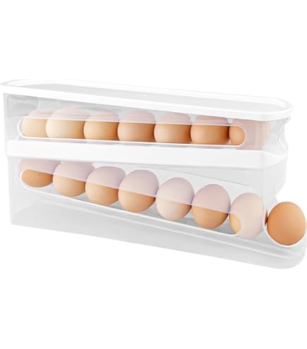 Portauova Per Frigo Con Design Girevole | Contenitore Per 15-17 Uova | Salvaspazio | Materiale Alimentare - Foto 7
