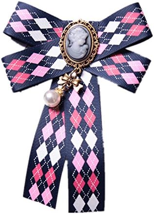 JHAYBB Schoolgirl Bow Collar School Program Performing Collar Occupation Student School Uniform Child Bow Tie Brooch Personality Simplicity,Blue-OneSize