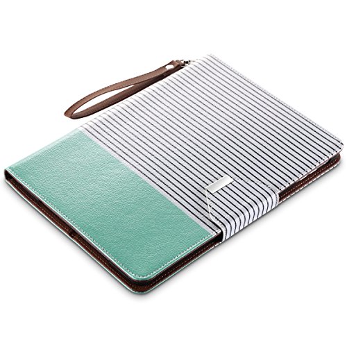 iPad Air Hülle, ULAK iPad 5 Hülle 360 Grad Rotierend Stand Smart Cover Case Schutzhülle Tasche Etui mit Auto Schlaf / Wach Funktion für Apple iPad Air/iPad 5 (Minimal Mint Stripes) - 7