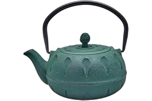 Karaca Greenish Teapot - Tetera de hierro fundido, 600 ml, tetera turca, estilo japonés auténtico