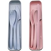 VANDBAO Set Posate Da Viaggio 9 Pezzi In Acciaio Inox – Con Cannucce E Custodia Rigida, Ecologico E Portatile - 2