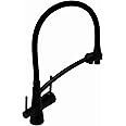 ENKI, Geneva, KT093, Matt Black, Kitchen Sink Pull Out Mixer Tap, Contemporary 3 in 1 Water Filter Purifier Tap, Solid Brass, Black Silicone Hose, Modern Design, Easy to Install, 1-Year Guarantee