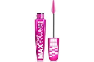 Wet n Wild Max Volume Plus Mascara, Tusz do Rzęs Zwiększający Objętość, Formuła Przeciwutleniająca z Olejkami z Orzechów Makadamia, Jojoba i Oliwek, z D-Pantenolem, Nie Skleja Rzęs, Amp'd Black