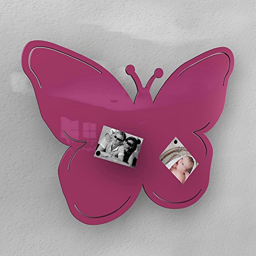 Schmetterling Magnetwand - viele verschiedene Farben - XXL groß hochglanz (rosa / pink (RAL 4010 telemagenta glänzend))
