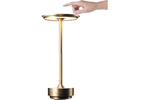 TIMPFEE Lampe de table métallique sans fil, en forme de I, rechargeable, étanche, contrôle tactile, lumières décoratives LED pour restaurant, bar