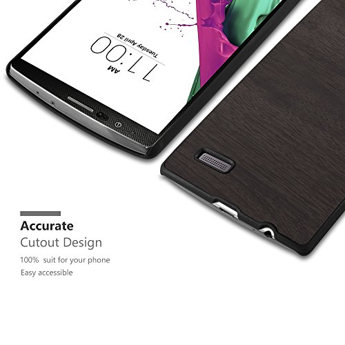 LG G4 Funda Super Delgada de Pl  stico Duro en WOODY NEGRO de Cadorabo  Dise  o ESTILO DE MADERA      Cubierta Protectora Ligera con Antichoque y Resistente al Rayado para Tel  fono M  vil     Protecci  n Carcasa Case Cover