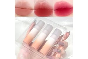 ‎SITOVELY Sitovely 3 Farben Samtig Mousse Lippenstift Lip Mud Set, Matte Lipstick Samt Lip Gloss Langlebig Wasserdicht Glatt Lip Tint Lip Stains Makeup Set mit Farbverlauf Geschenkbox | Mud Textur (A)