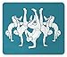 Produktbild WYICPLO Rapper Mouse Pad, Street Dancers Group All on Hand Glide Power Party Hobby Teamwork Rap Theme, Standard Size Rectangle Non-Slip Rubber Mousepad, Pale Blue White
