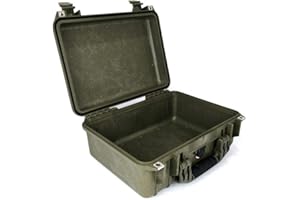 PELI 1450-001-130E Koffer für Professionelles Kamera Equipment, IP67 Wasserdicht, 15L Volumen, Ohne Schaum, Olivgrün