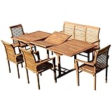 Äusserst edle Gartengarnitur aus echtem TEAK aus unserer Serie JAV, sehr robuste, stabile und besonders starke Ausführung