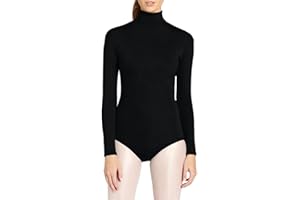 Lifup Damen Ballettanzug Langarm Body Gymnastikanzug Ballett Trikot Einteiler Bodysuit mit Rollkragen