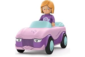 Toddys by siku 0102, Betty Blinky, 2-teiliges Spielzeugauto, Zusammensteckbar, Inkl. beweglicher Spielfigur, Hochwertiger Schwungradmotor, Rosa/Lila, Ab 12 Monaten
