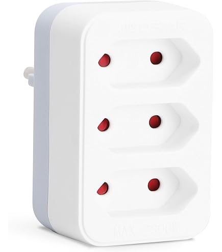 Adattatore a 3 prese con protezione per bambini. Blanco 36.047/P Electro DH. 8430552127818