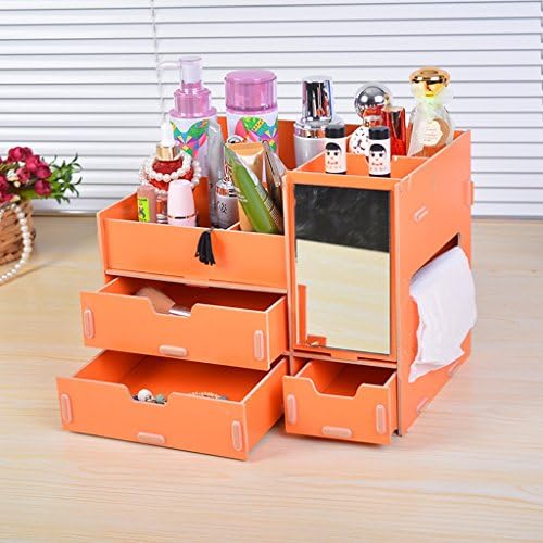 Storage Box Cosmetic Desktop Oversized Wood Skin Care Jewelry Dressing Box Accessories Storage Box Drawer Type Finishing Box ( Color : E )