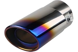Adunsiaoto Auspuffblende Auto Universell Auspuff Schalldämpfer Endrohr, Auto Auspuff Modifikation Endrohr Kehl Endrohr, Endrohrspitze Edelstahl Auspuffrohr(Blau-Gerade)