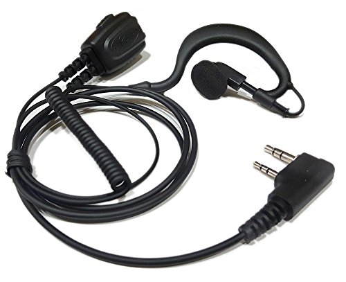 PJD-1302C MICRO-AURICOLARE CON SUPPORTO CAVO SPIRALATO PER KENWOOD/WOUXUN/POLMAR/BAOFENG