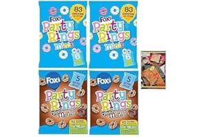 KITCHEN FELLA Party Rings Mini Biscuits and Chocolate Party Rings Minis, x22 Mini Packs in Total