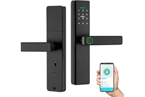 Xenocam Smart Door Lock, Fingerprint Keyless Entry, Biometric Digital Ring Touch Screen, Electronic Lock With Keypad for Home, Free App, NFC Card, Works With Tuya App