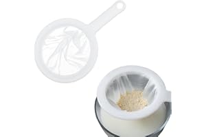 NUQIN 1Pcs Fine Mesh Strainer 200 Mesh Plastic Sieve Filtering Small Impurities in Fruit Juice Soy Milk Jam Yogurt Coffee Tea Soy Honey for Parents Chefs Foodies at Home Kitchen Restaurants