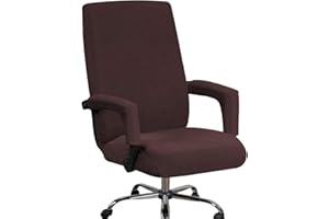 Bestenrose Funda Para Silla de Oficina Para El Asiento de La Silla Elástica Con Reposabrazos Fundas Elásticas y Lavables Juego Para Silla de Oficina Silla de Ordenador (XL, marrón)