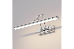 ‎KLIGHTEN Klighten LED Spiegellampe Bad 40cm,Drehung Spiegellampen Spiegel für bad IP44,Spiegelleuchte Badezimmer 12W 970 LM,LED Badspiegelleuchten Badezimmerspiegel,Naturweiß 4000K,Chrom