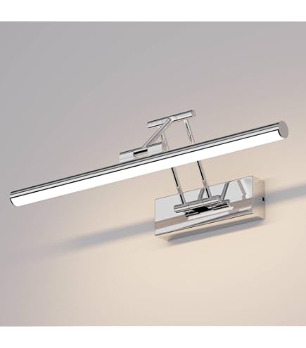 Applique LED Da Parete Orientabile - 6W, Luce Calda 3000K, Finitura Cromo, Per Illuminare Quadri E Specchi - 2