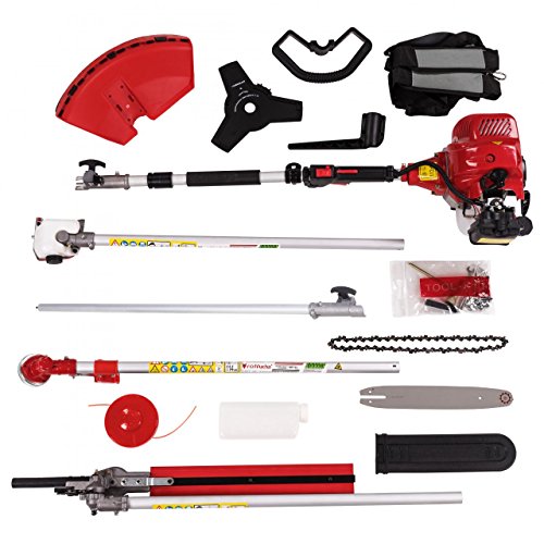 Rotfuchs 5in1 Multifunktionsschneider Benzin Gartengerät Motorsense Rasentrimmer 3PS Heckenschere Hochentaster Verlängerung TÜV SÜD GS geprüft - 6