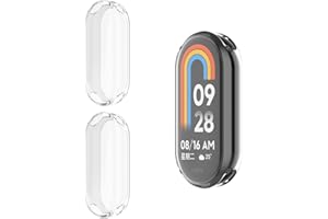HOMTERN Confezione da 3 custodie compatibili con Xiaomi Band 9, in TPU flessibile, copertura completa, antiurto, antigraffio, confezione da 3 custodie trasparenti
