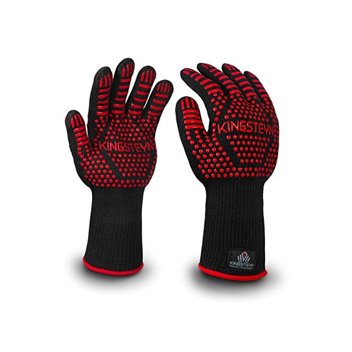 Kingsteyn N1 Grillhandschuhe Hitzebestndig Bis 500c 1 Paar 35cm Extra Lange Ofenhandschuhe En407 Beglaubigte Backhandschuhe Mit Gecko Effekt