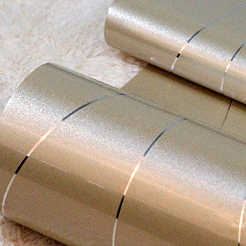 LZYMLG 0.6x5m Pvc Étanche Auto-Adhésif Or Grille Argent Ligne Vinyle Papier Peint Meubles Cabinet Porte De Bureau Décoratif Sticker Mural KX023 doré