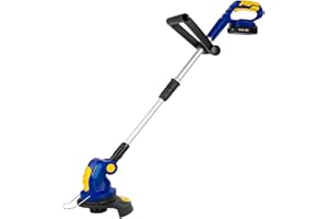 Skotek Cordless Strimmer 20V Garden Strimmer, Lightweight Grass Cutter Machine 1x Spool, Cordless Grass Trimmer with 1x Battery, Support Roller and Charger Included