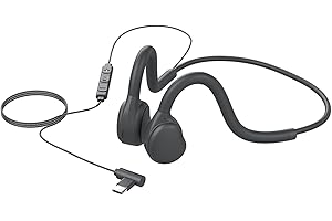GZCRDZ Cuffie cablate di tipo C con conduzione ossea e microfono integrato, adatte per telefoni cellulari, computer e altoparlanti