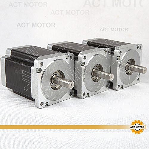 Act Motor GmbH 3pcs NEMA34 Stepper Motor 34HS1456 Stepper Motor 5.6 a 116 mm 8.4 N.m Milling Machine Tools Automation
