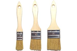 Lescalc Brochas Pintura,Set 3 Brochas Madera,Pinceles Pintura,Brocha,Juegos de Pinceles 3unds Ancho 50mm, Ancho 40mm, Ancho 25mm,Brochas de Pintar,Paletinas Pintura.