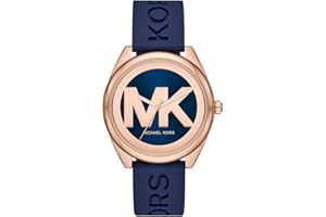 Michael Kors damski zegarek Janelle, kwarcowy mechanizm z trzema wskazówkami i pasek ze stali szlachetnej lub silikonu