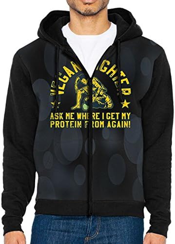 V Gears Man Vegan Fighter Where I Get Protein Sports colorful Cool Pocket Long Sleeve T-Shirt With Hat