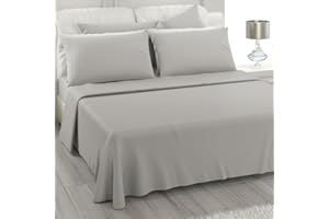 L'ANTICO ARCOLAIO - Lenzuola Matrimoniali Cotone 100% Completo con Federe Cuscini, Set Anallergico e Antiacaro, Colore Tinta Unita, Manifattura Made in Italy con Fibra Naturale