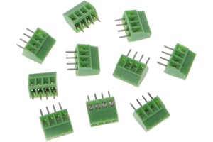 MCTIES JOYKK 10 Pezzi 4Pin Morsetti a Vite per Montaggio su PCB Morsetto 2.54mm Pitch - Verde
