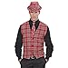 Produktbild NET TOYS Herren Weste kariert Kostüm Schotte XL 54 Karo Herrenweste Schotten Trachtenweste Schottenkostüm Schottenweste Karoweste