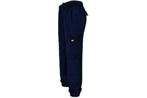 MIG - Mud Ice Gravel Mens Combat Cargo Work Tracksuit Jogging Bottoms with Knee Pad Pockets Fleece Pants