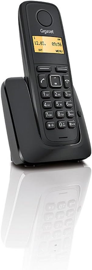 Gigaset A120 - Teléfono Inalámbrico, Agenda de 50 Contactos, Pantalla Iluminada, Color Negro