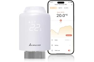 ‎SALCAR SALCAR Smartes Heizkörperthermostat WiFi TRV603 Thermostat Heizung Kompatibel mit Amazon Alexa & Google Assistant Programmierbar Heizungsthermostat Tuya Smartes Heizkörper kein Gateway erforderlich