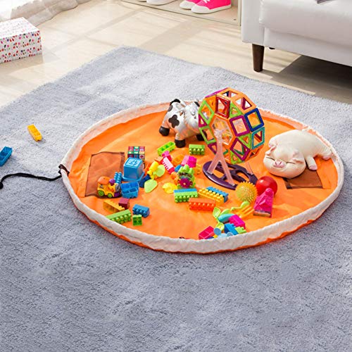 Preisvergleich Produktbild CAMPERS Kinder Aufräumsack Spieldecke Aufbewahrungsbeutel - 60 inch Baby Spielsack Aufräumsack, Spielzeug Teppich zum einfachen Spielen und schnellen Aufräumen von Legos Dupla Spielzeug